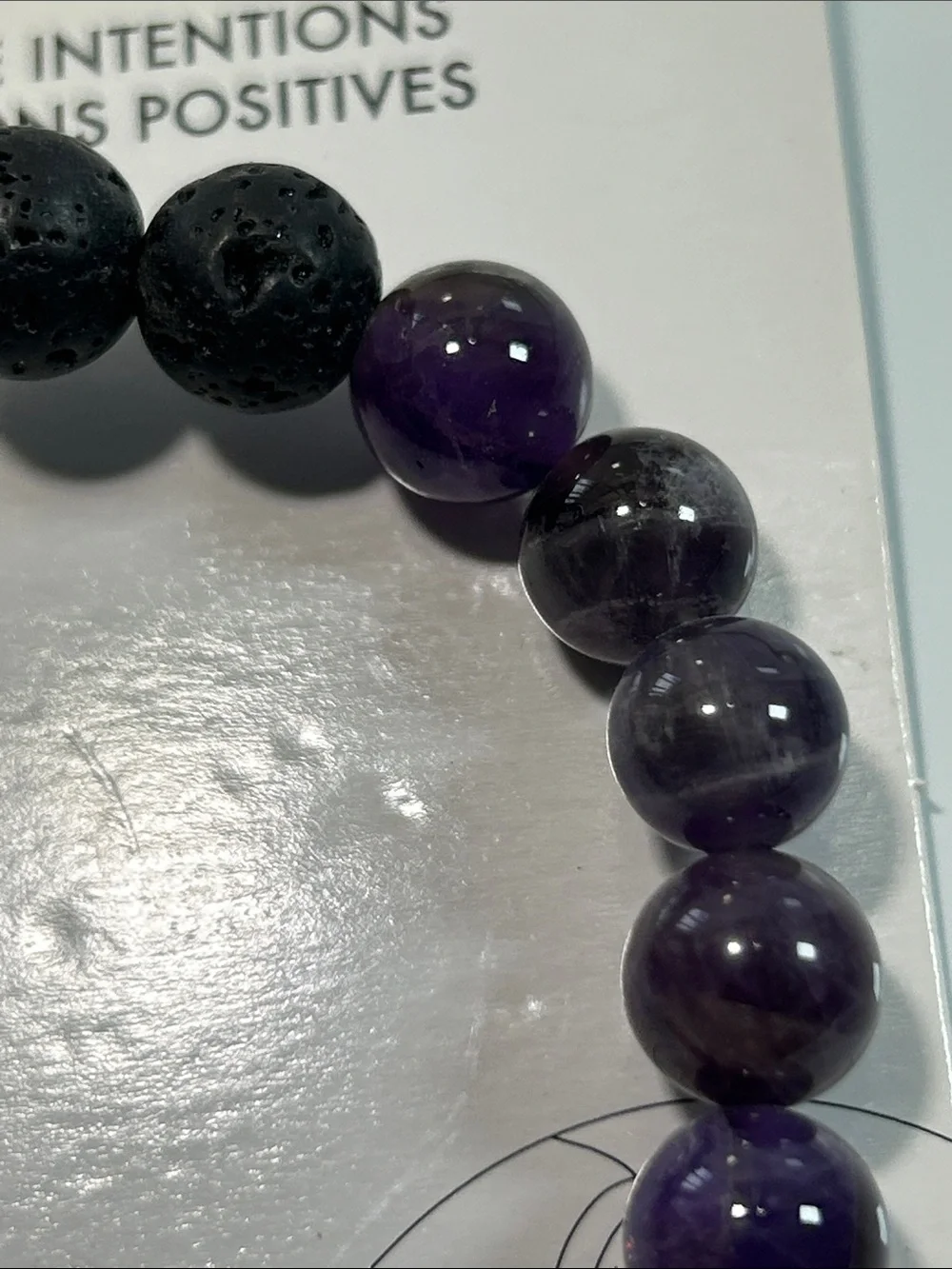 NWT Genuine Amethyst Quartz Gemstone Bead Aromatherapy Bracelet
